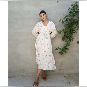 H&M Wildflower Collection Midi Cotton Dress sz L